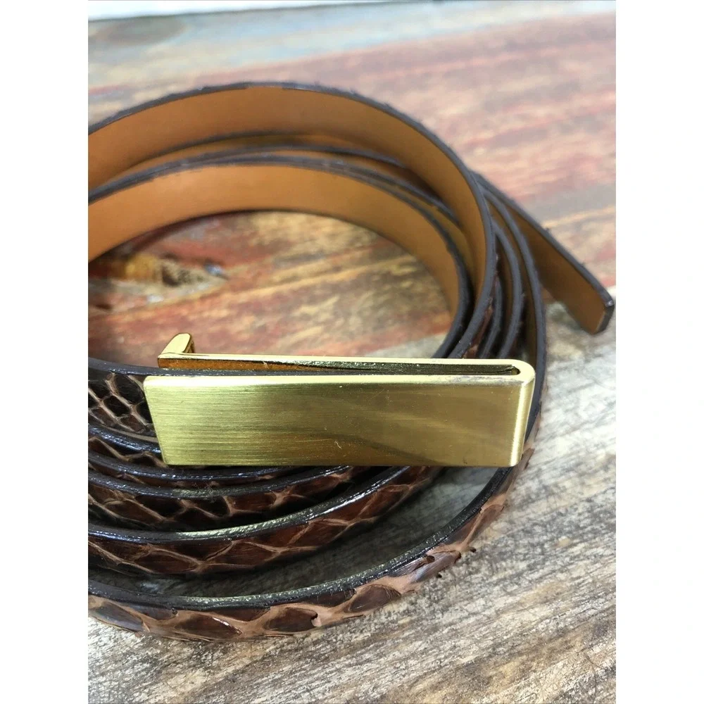 Leighelena‎ Genuine Python Women's Belt USA Brown Double Wrap 67 in Velvet Bag